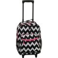 Rockland Rockland R01-PINKCHEVRON 17 in. Rolling Backpack - Pink Chevron R01-PINKCHEVRON